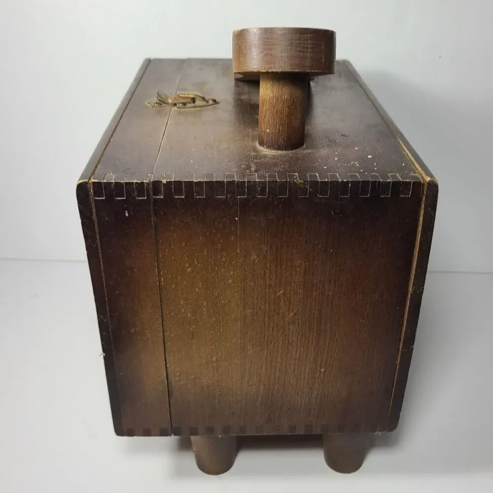 1950s Esquire Shoe Care Chest Box Mid Century Wood Shine Kit VTG - Picture 3 of 10